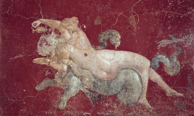 Nereid astride a sea tiger, from Stabiae, before 79 AD by Roman